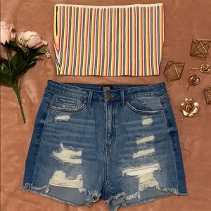 Pacsun Knit Rainbow Crop Top